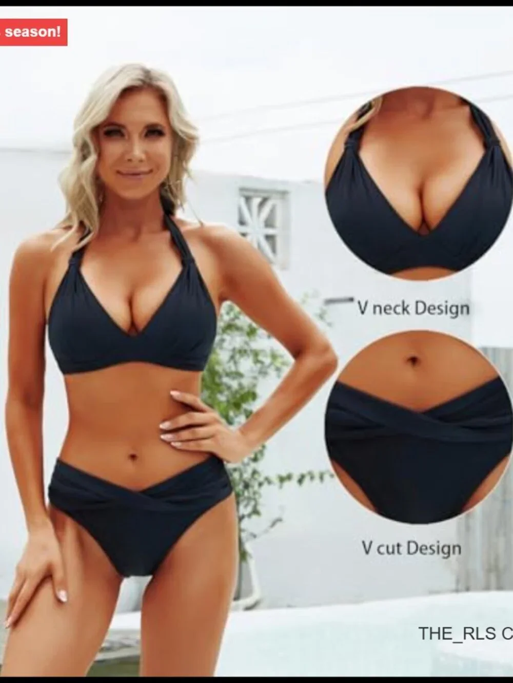 Two Piece Push Up Bikini Set Halter Swimsuit Vintage Swimwear